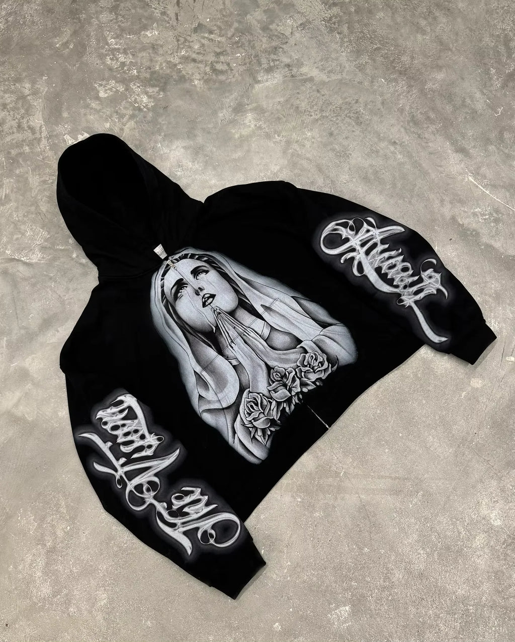 Wholesale Custom Acid Washed Hoodie High Quality Heavy Weight Thick Cotton Oversized DTG Printed Embroidered Zip Hoodie Winter