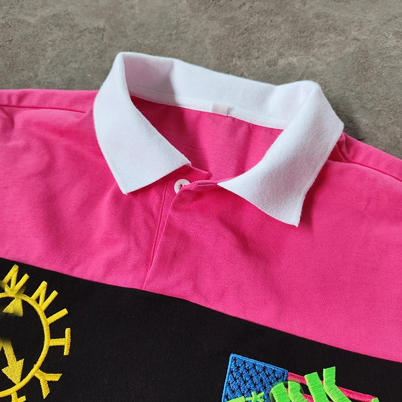 Streetwear Custom Logo Boxy Fit Tee Cotton Embroidery Printed Knitted Polo Cropped T Shirts for Men