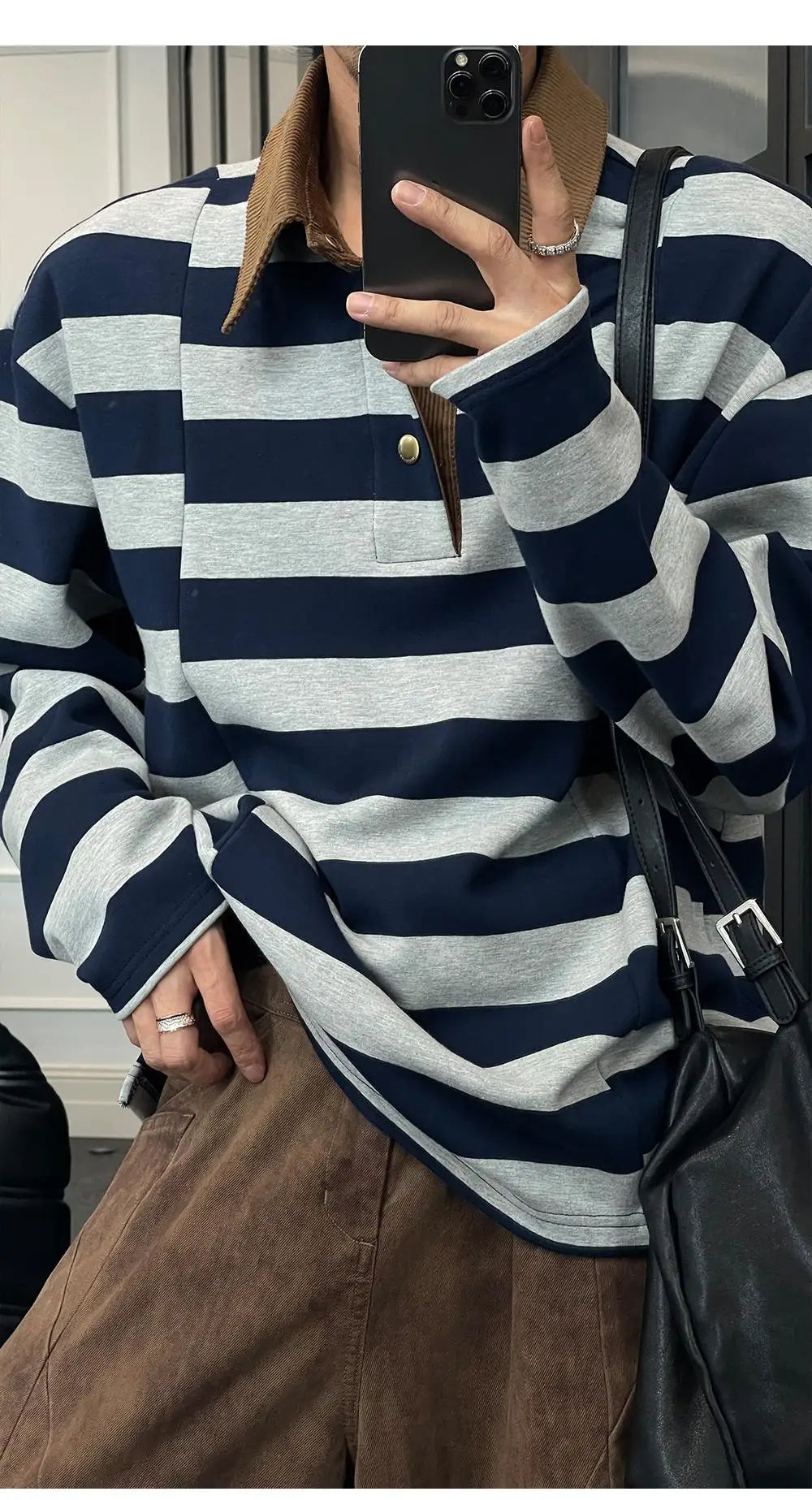 Customizable Anti-Wrinkle Print Men's Stripes for Shirt 100% Cotton Regular Boxy Rugby Short Sleeve