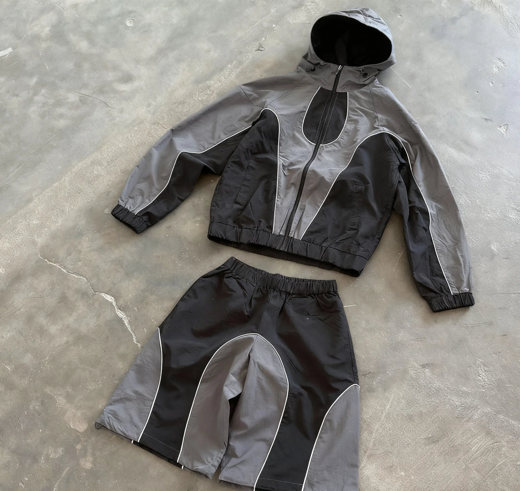 Wholesale Custom Men's Spring Color Block Patchwork Windproof Quick Dry Lightweight Polyester/Nylon Tracksuit Zip-Up Windbreaker