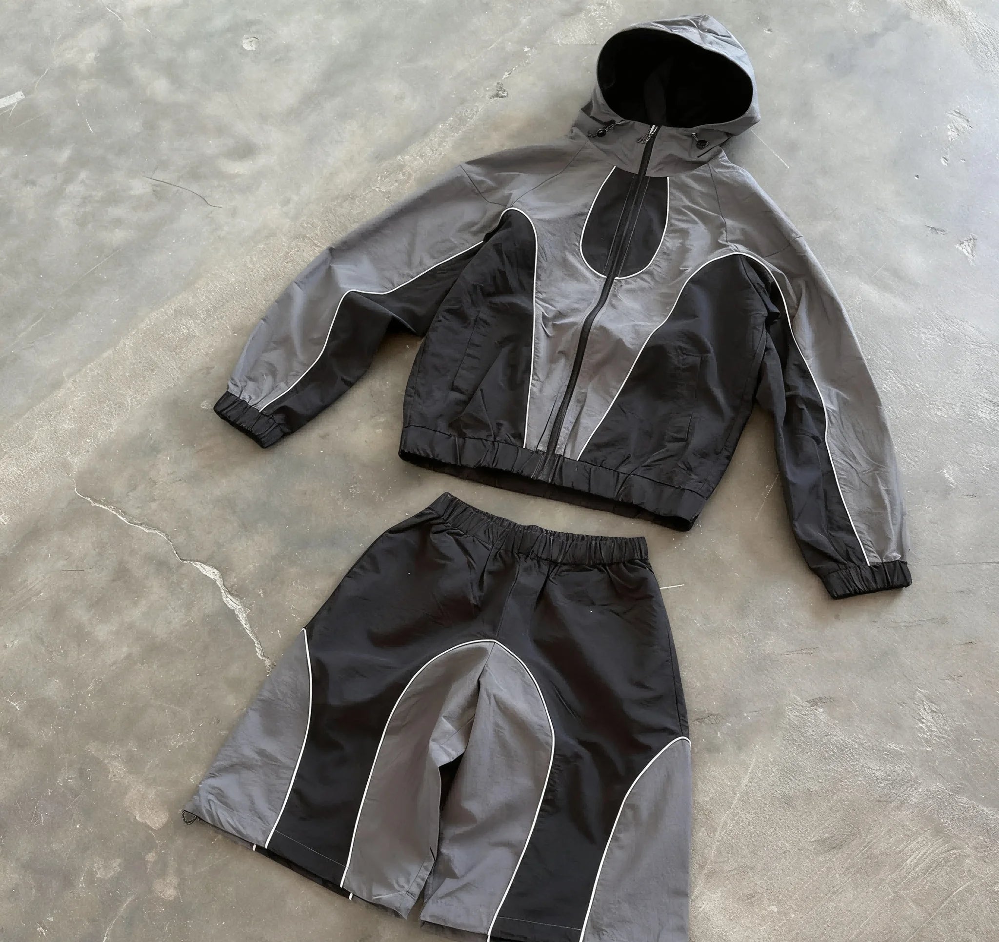 Wholesale Custom Men's Spring Color Block Patchwork Windproof Quick Dry Lightweight Polyester/Nylon Tracksuit Zip-Up Windbreaker