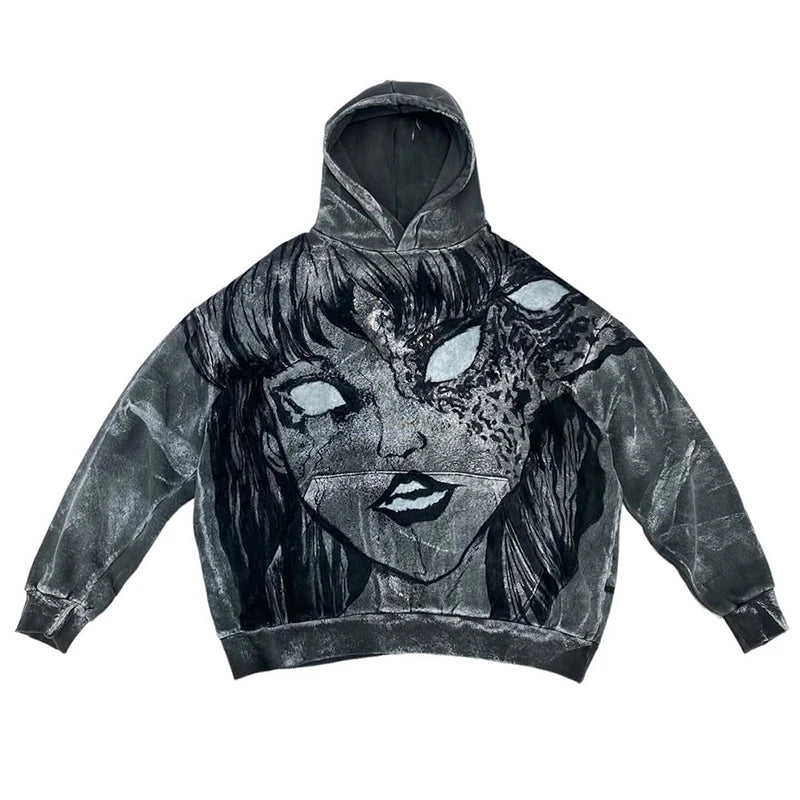 Custom Unisex Acid Wash Vintage Oversized Hoodie Sweatshirt 100% Cotton Autumn Eco-Friendly