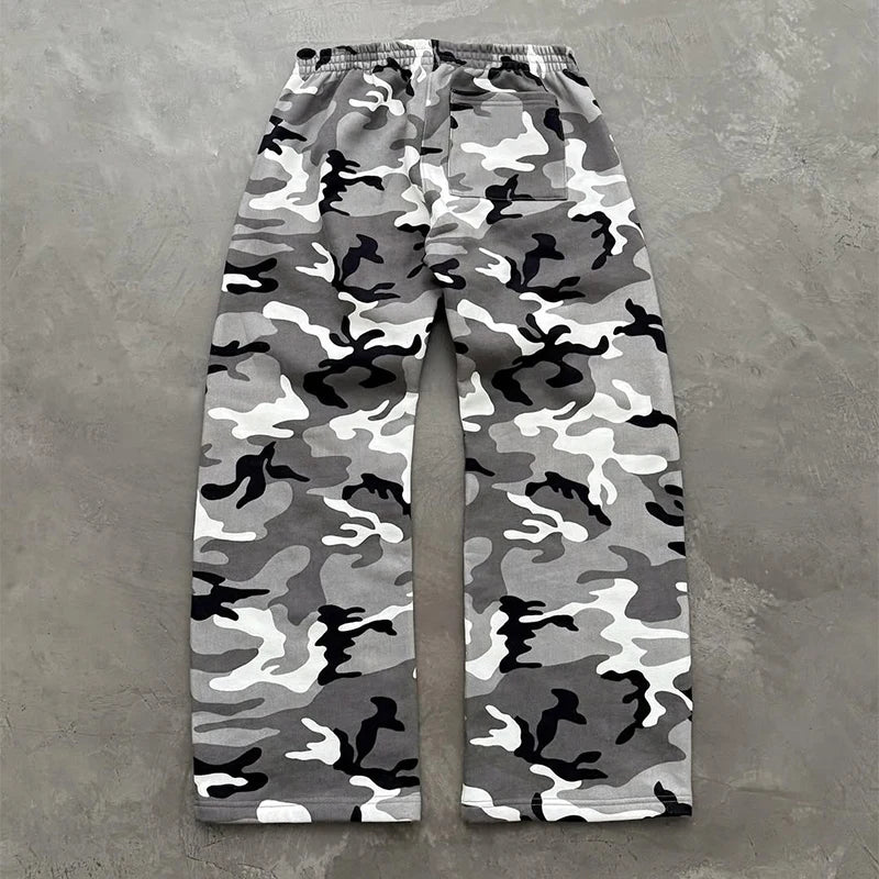 Custom Camo Printed Hooded Casual 400 Gsm Tracksuit Set for Men Oversized 2-Piece Sweat Suit Camouflage Sweatsuits