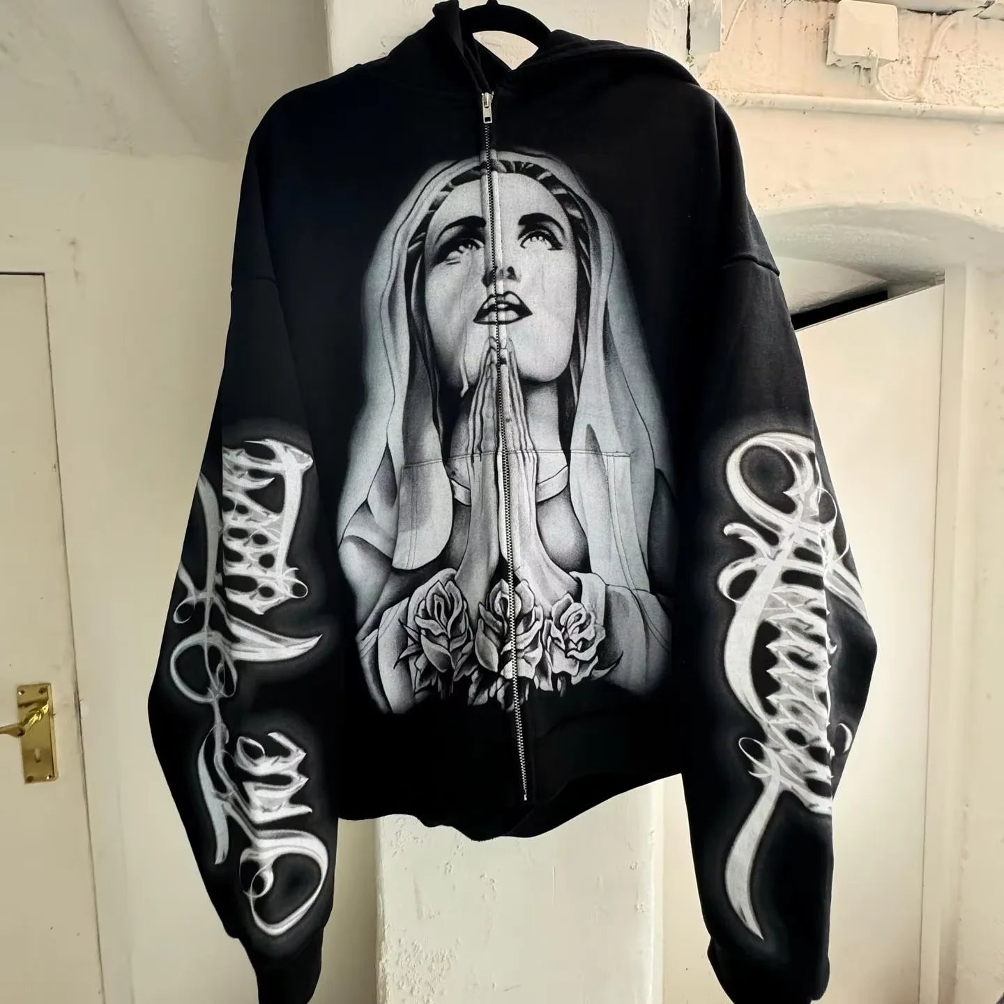 Wholesale Custom Acid Washed Hoodie High Quality Heavy Weight Thick Cotton Oversized DTG Printed Embroidered Zip Hoodie Winter