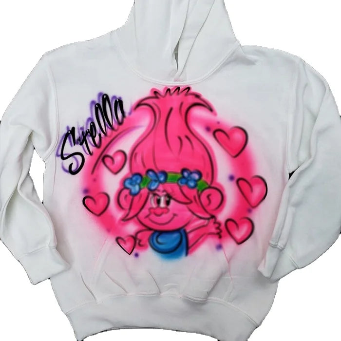 Unisex Custom Printed Airbrush Pullover Hoodie with Cotton Bamboo Fiber Hooded Collar Autumn Spring Casual Wear Women's Version