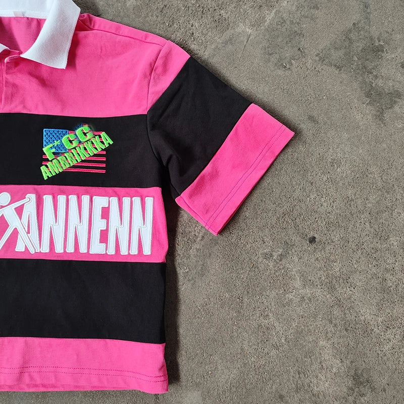 Streetwear Custom Logo Boxy Fit Tee Cotton Embroidery Printed Knitted Polo Cropped T Shirts for Men