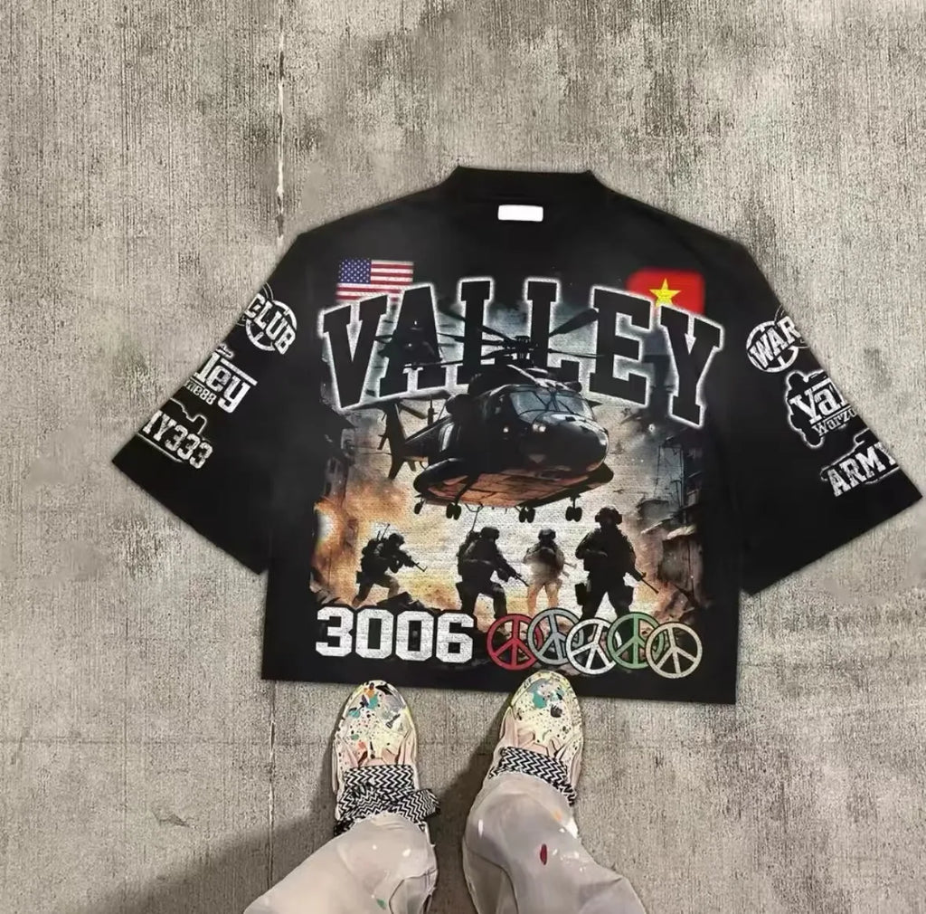 Distressed Vintage Acid Wash Solid 100% Cotton Digital Print Graphic Oversize Boxy Fit Regular Men's T-Shirt