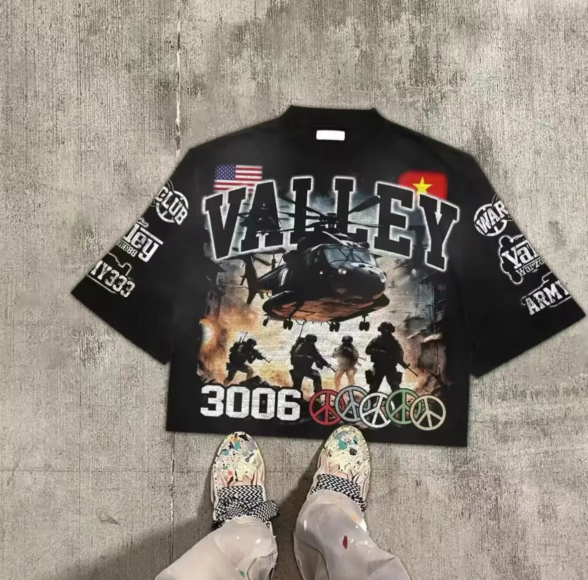 Distressed Vintage Acid Wash Solid 100% Cotton Digital Print Graphic Oversize Boxy Fit Regular Men's T-Shirt