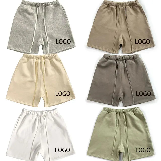 Custom Casual Long Drawstring French Terry Heavy Mens Unisex Fleece Cotton Breathable Eco-Friendly Training Athletic Shorts