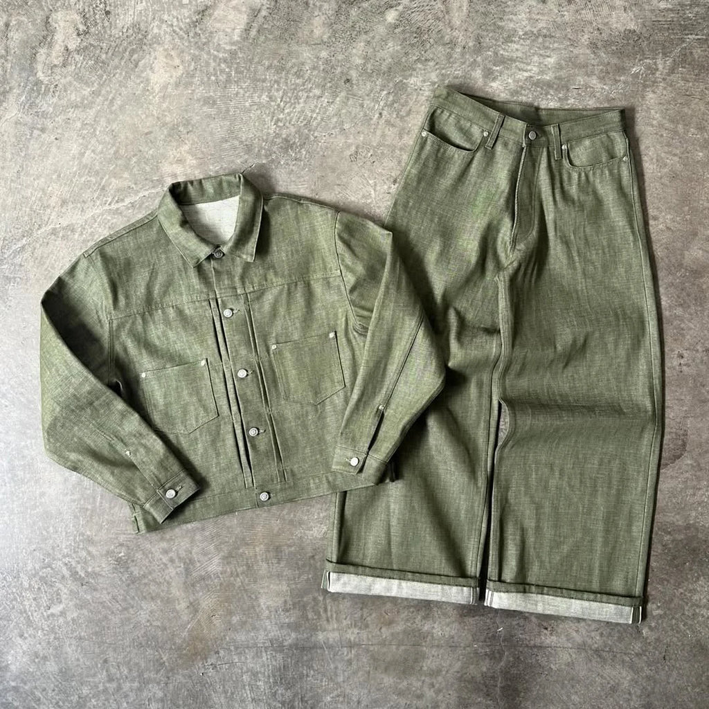 Jean Custom Designer Oversize Vintage Stretch Boot Cut Wide Leg Japanese Selvedge Denim High Light Spring Solid Breathable
