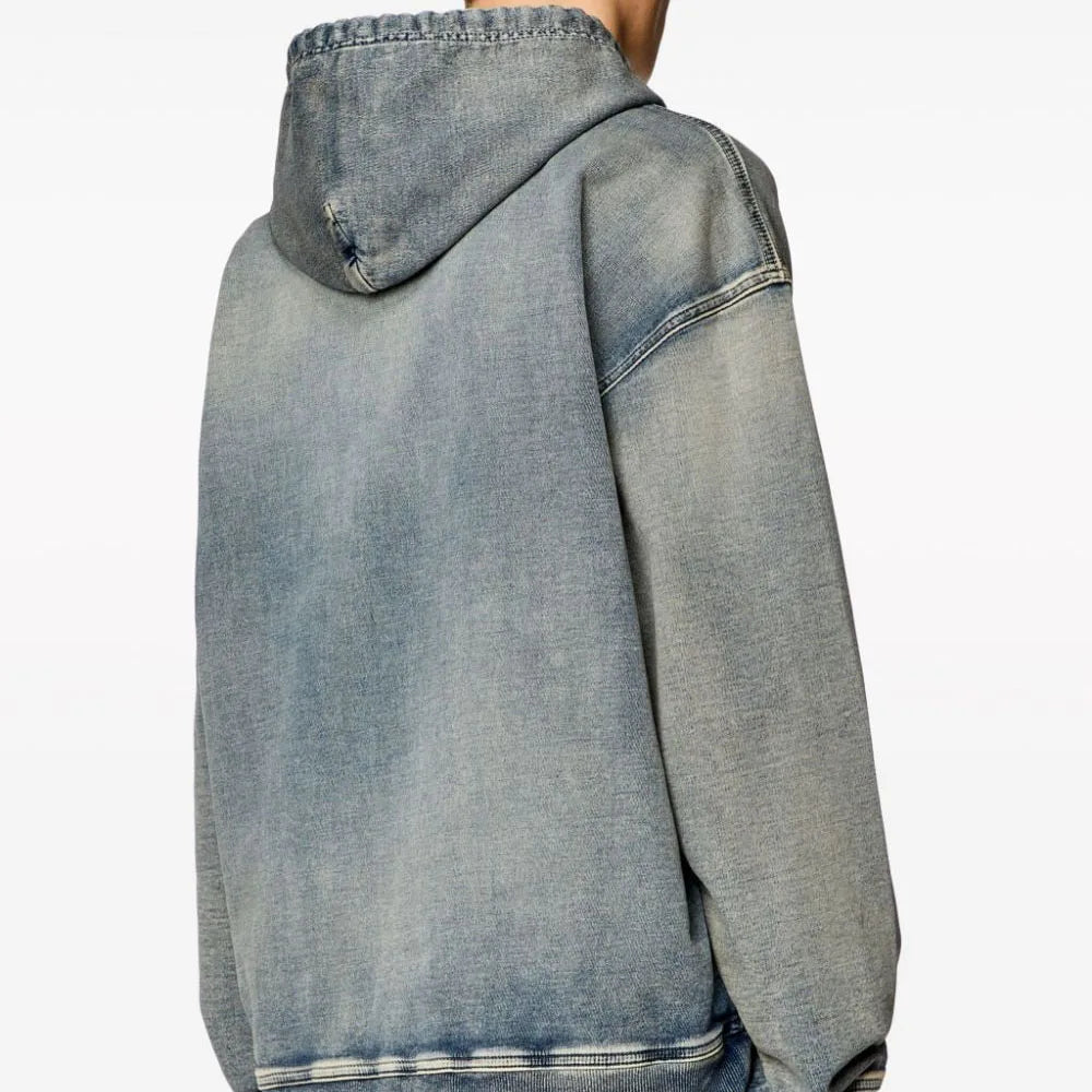 Men's 100% Cotton Oversized Pullover Hoodie with Pockets Luxury Design Heavyweight Acid Washed Fabric Printed Pattern ODM Supply