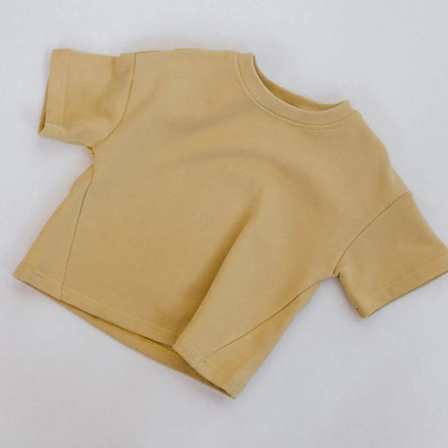 Custom Kids T-shirts for Boys Short Sleeve T-shirt 100% Cotton Washed Casual Knitted High Quality