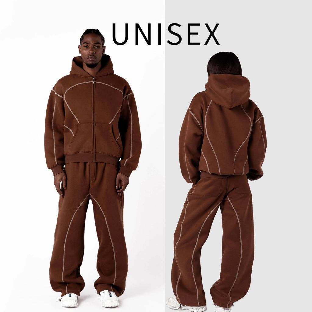 Custom Men's Sweatpants Hoodie Set Design Oversized Breathable Digital Printing Zip-Up Hoodie 500gsm Streetwear Casual