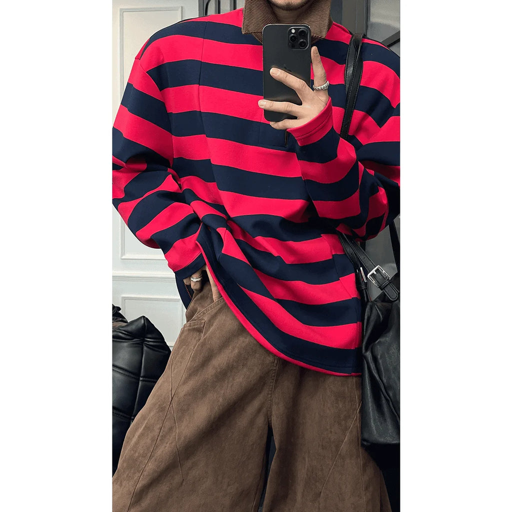 Customizable Anti-Wrinkle Print Men's Stripes for Shirt 100% Cotton Regular Boxy Rugby Short Sleeve