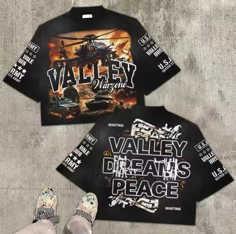 Distressed Vintage Acid Wash Solid 100% Cotton Digital Print Graphic Oversize Boxy Fit Regular Men's T-Shirt