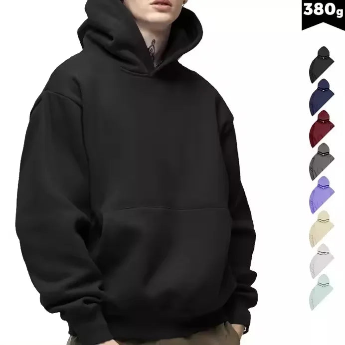 Wholesales Athletic High Quality Winter Embroidered Various Colored 100% Cotton Streetwear Regular Fit Heavyweight Mens Pullover