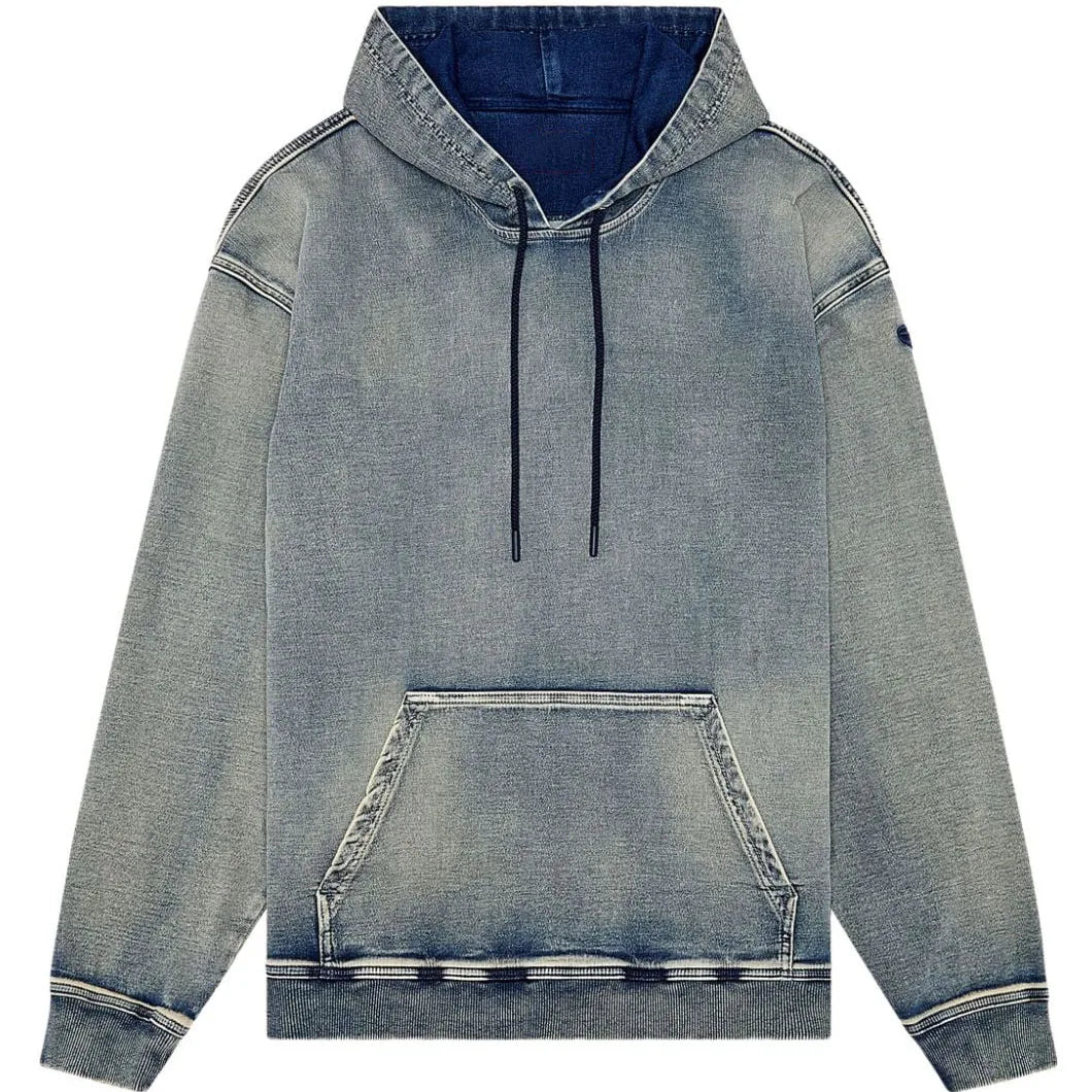 Men's 100% Cotton Oversized Pullover Hoodie with Pockets Luxury Design Heavyweight Acid Washed Fabric Printed Pattern ODM Supply