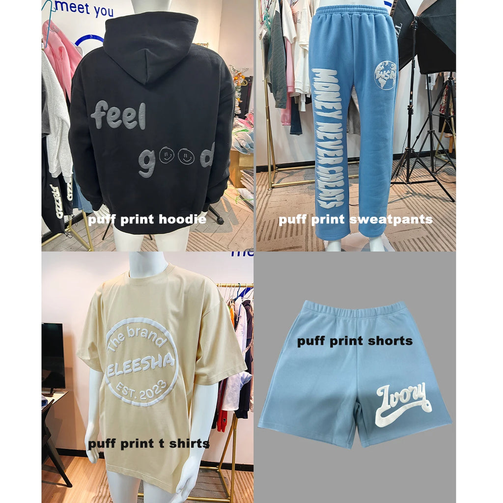 Winter 500 GSM Heavyweight Fleece 100% Cotton Oversized Unisex Embroidered Stonewashed Custom Print Logo Puff Printing Pullover