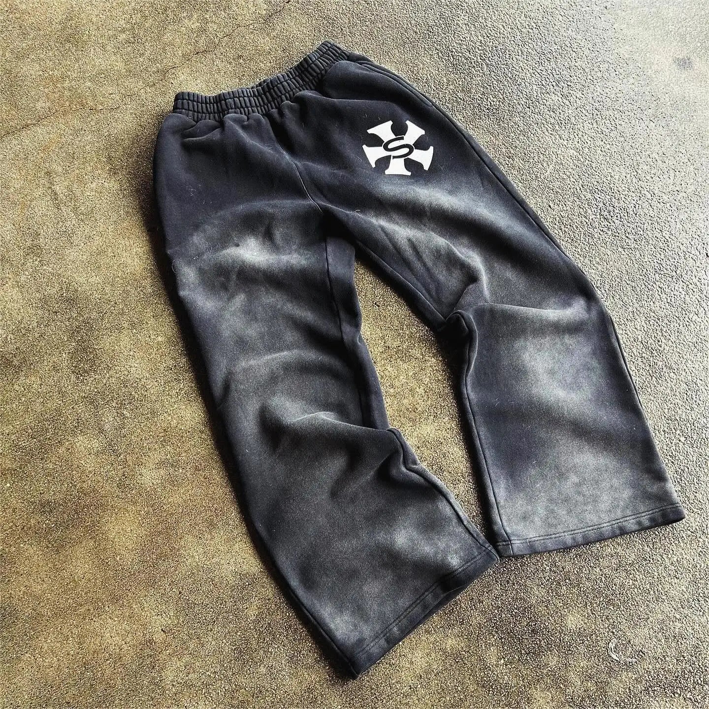 Custom Acid-Wash Wide-Leg Track Pants | OEM/ODM