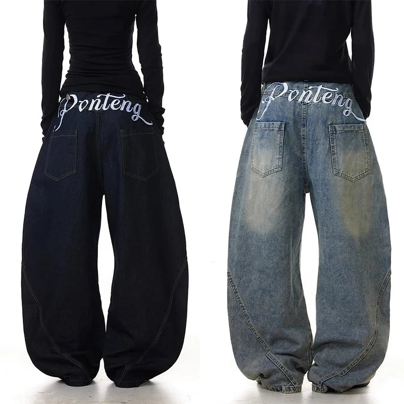 Custom Unisex Designer Denim Jeans Embroidered Mid Rise Light Wash Loose Fit Casual High Quality Streetwear Manufacturer