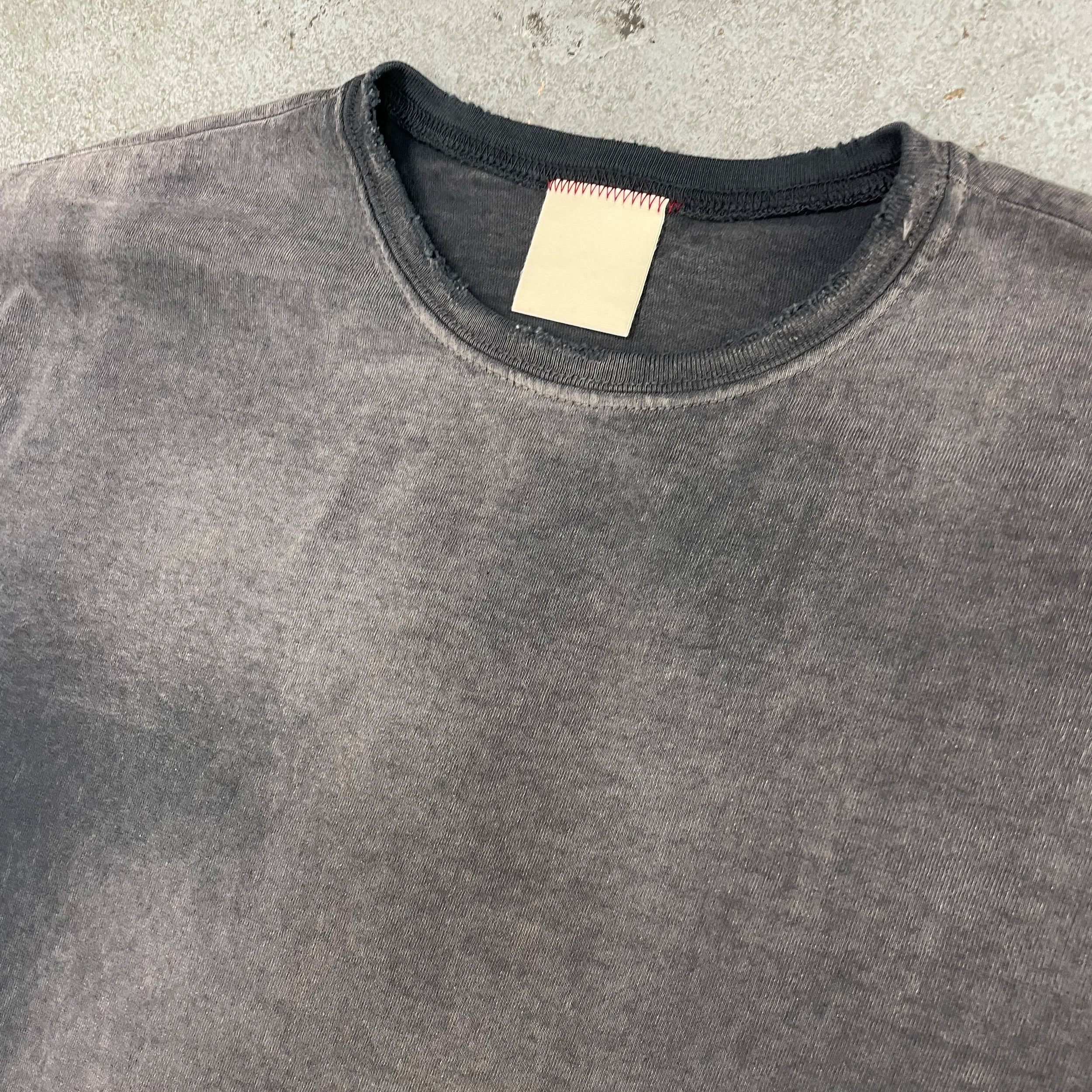 Men's 100% Cotton Oversized Blank Tshirt Acid Wash Heavyweight Fade Wash Boxy Cropped Distressed Vintage T Shirt