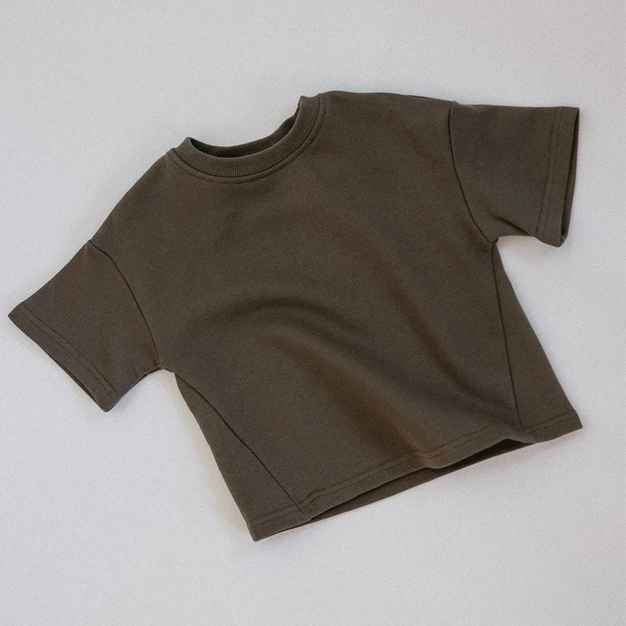 Custom Kids T-shirts for Boys Short Sleeve T-shirt 100% Cotton Washed Casual Knitted High Quality