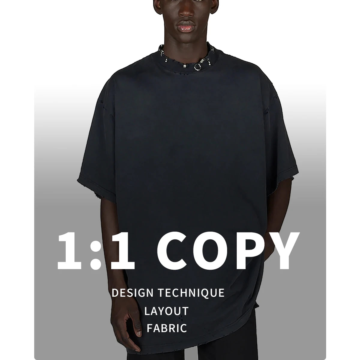 Custom Men's Oversized Vintage Distressed T-Shirt 300 Gsm Acid Washed 100% Cotton Casual Plain Jersey Heavyweight