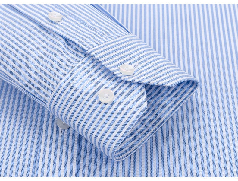 High End Chemise Homme Long Sleeved 100%Cotton Men's Shirts Anti Wrinkle Ready to Wear DP Ironing Business Professional ODM