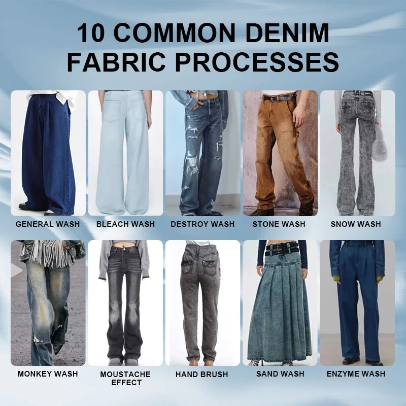 Custom Straight Leg Pencil Pants High Waist Denim Jeans for Men Wash Jeans Pants