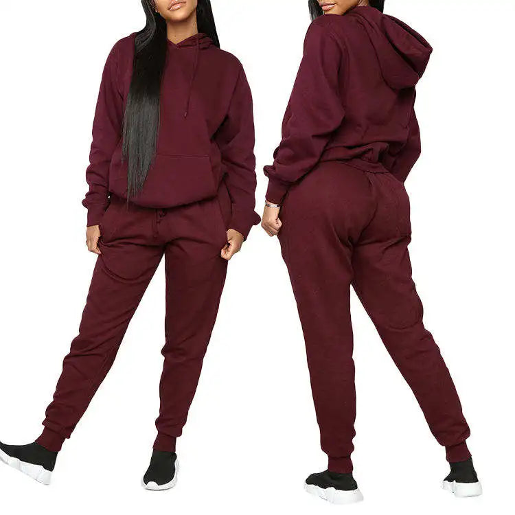Joggers Suits Custom Logo Top Set Hood Sweatshirts Sweatpants Blank Heavy Hoodies Sets Women Clothing Women Fall Outfits 2025