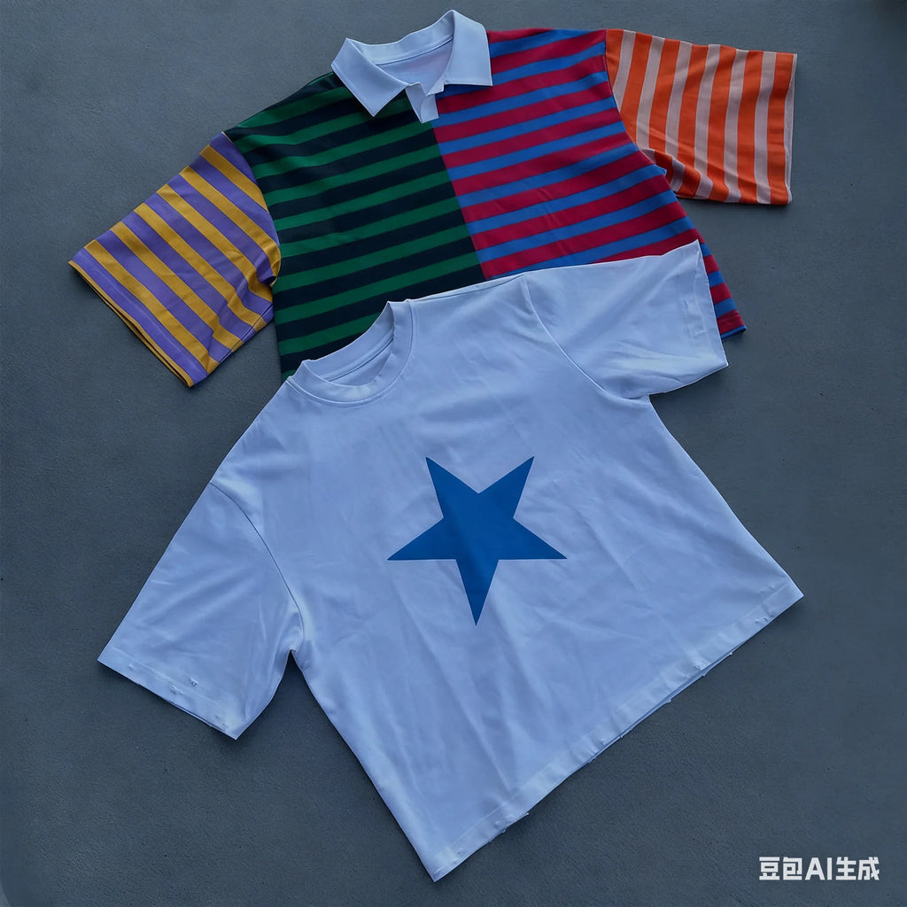 Customizable Anti-Wrinkle Print Men's Stripes for Shirt 100% Cotton Regular Boxy Rugby Short Sleeve