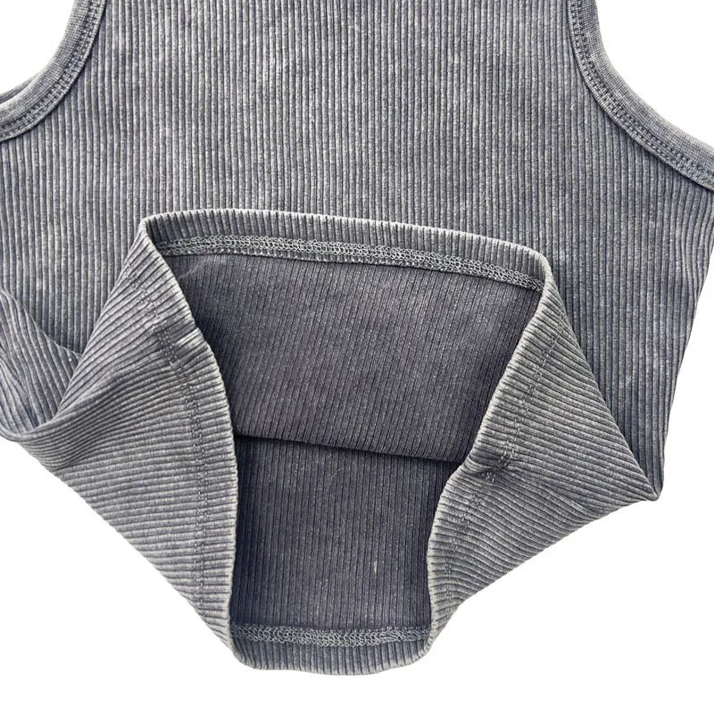 Custom Women's Cotton tank Top Women Ribbed tank Top Mujer Vintage Wash Crop tank Tops for Women