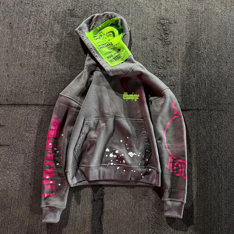 Custom Stitching Embroidered Cut High Quality 100% Cotton Heavyweight 500 Gsm Full Sleeve Print Men's Patch Pullover Hoodies