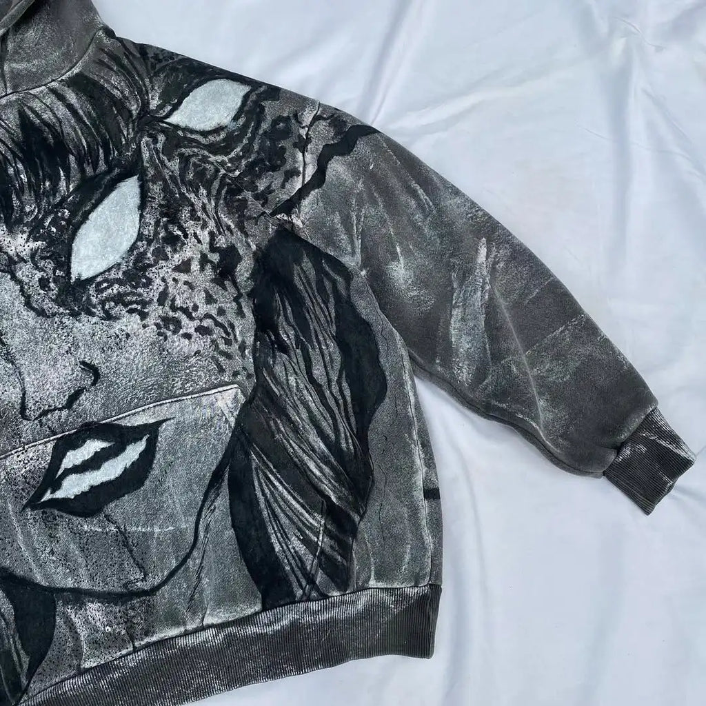 Custom Unisex Acid Wash Vintage Oversized Hoodie Sweatshirt 100% Cotton Autumn Eco-Friendly