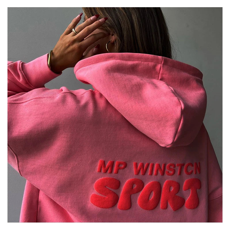 Custom Wholesale Fall 3d logo Puff Print Hoodie No String Custom Womens Puff Print Hoodies Men Streetwear Oversized Unisex