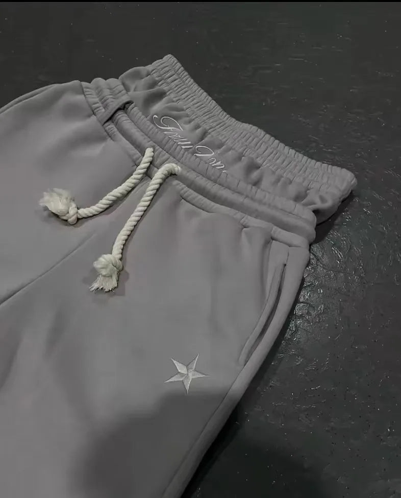 Manufacturer Custom Vintage Mid Unisex Fleece Straight Leg Jogger Cotton Blank Solid Double Casual Breathable Quick Dry