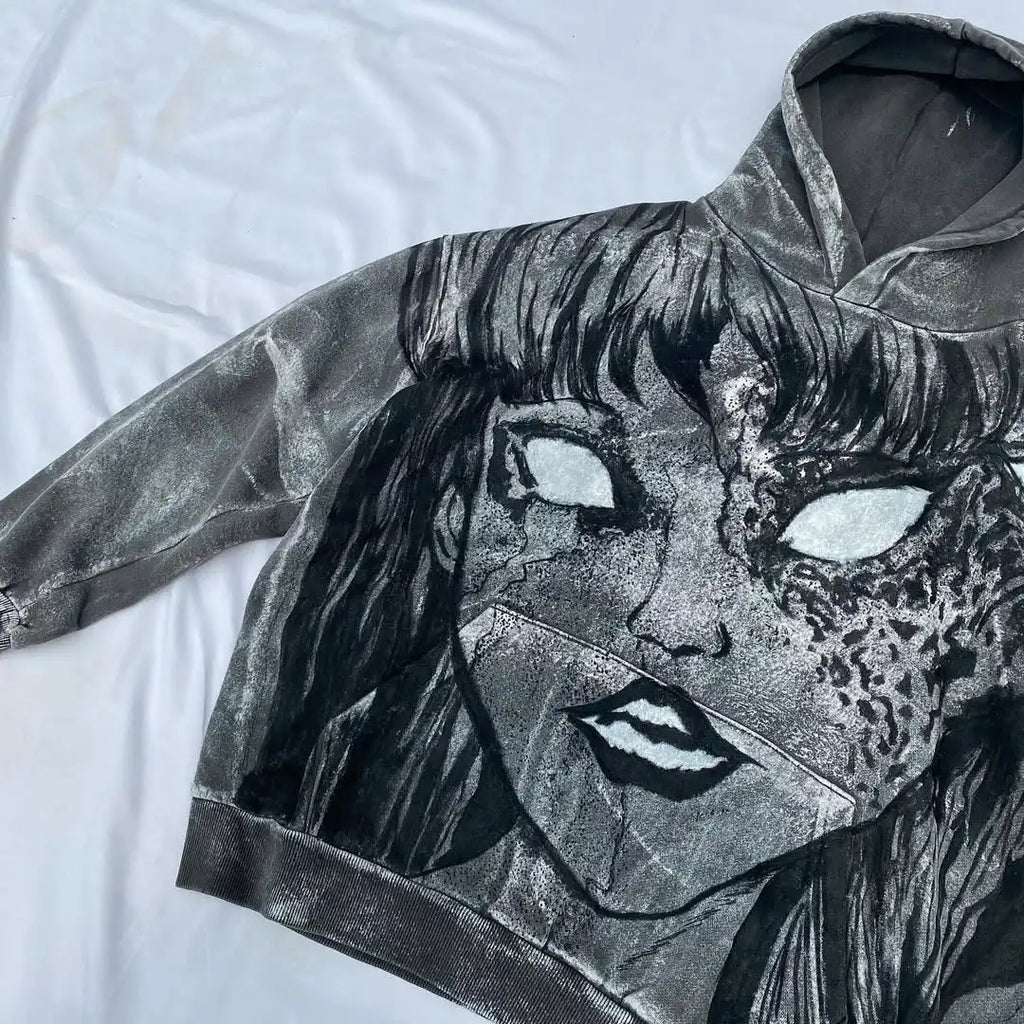 Custom Unisex Acid Wash Vintage Oversized Hoodie Sweatshirt 100% Cotton Autumn Eco-Friendly