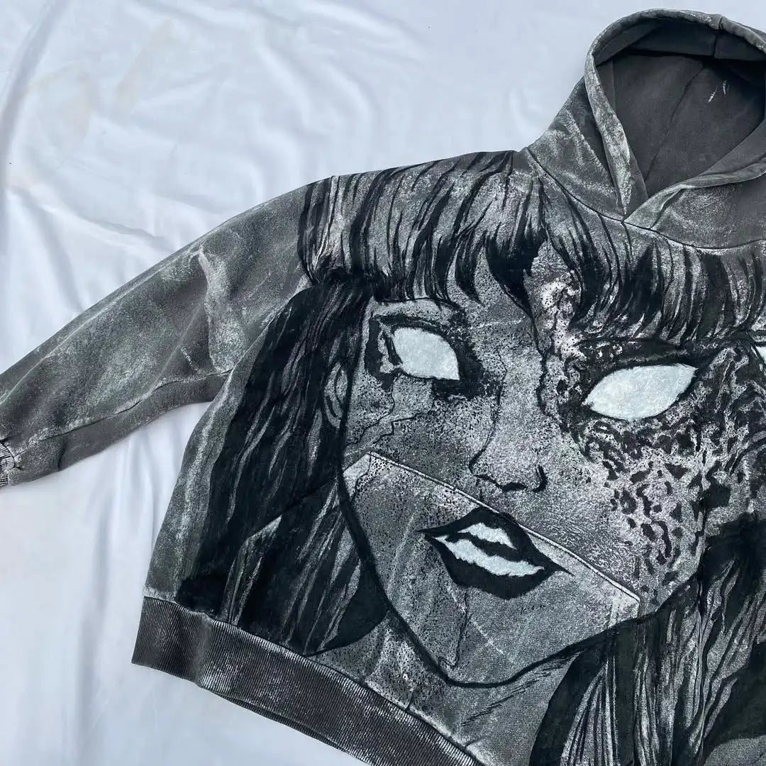 Custom Unisex Acid Wash Vintage Oversized Hoodie Sweatshirt 100% Cotton Autumn Eco-Friendly