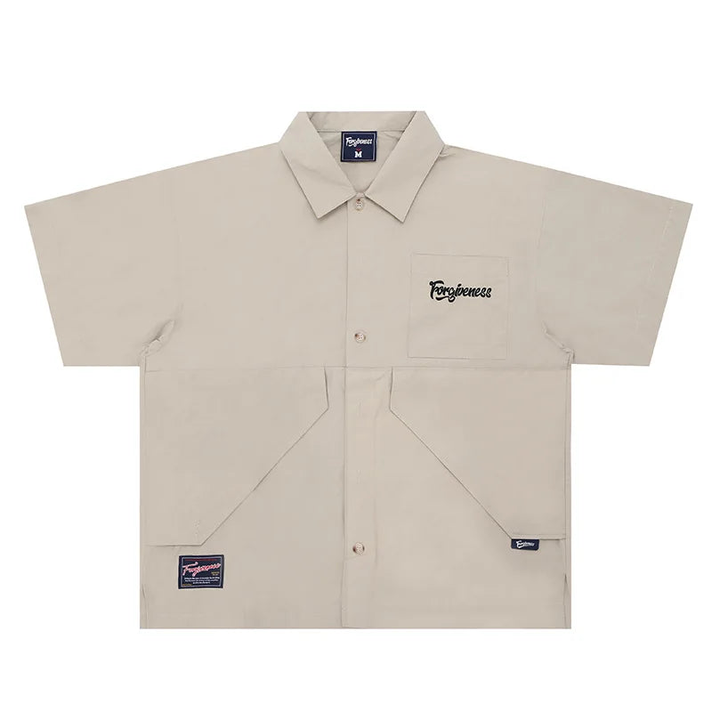 New Arrivals Custom Large Pocket Short Sleeve Casual Shirts for Men Cargo Men's Shirts