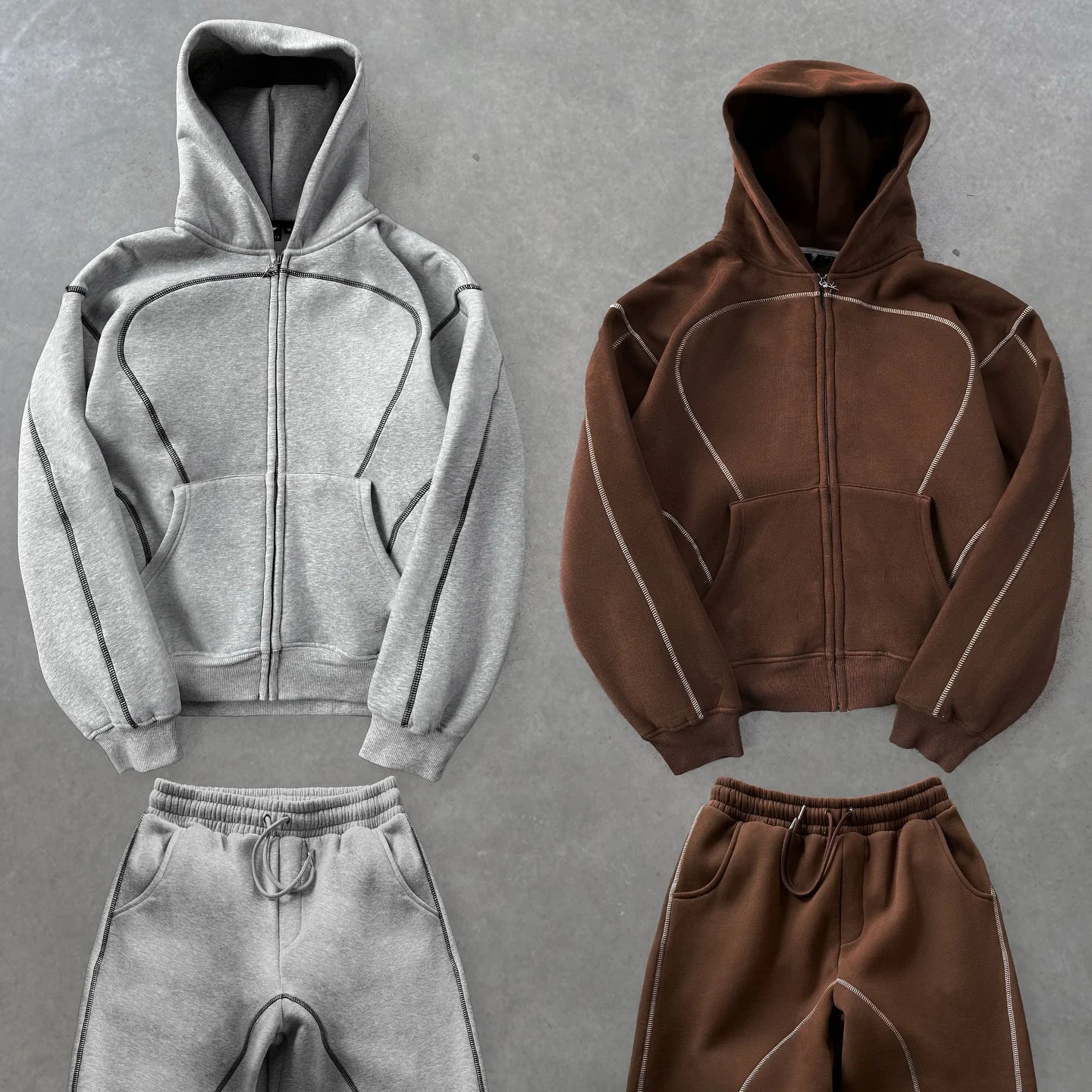 Custom Men's Sweatpants Hoodie Set Design Oversized Breathable Digital Printing Zip-Up Hoodie 500gsm Streetwear Casual