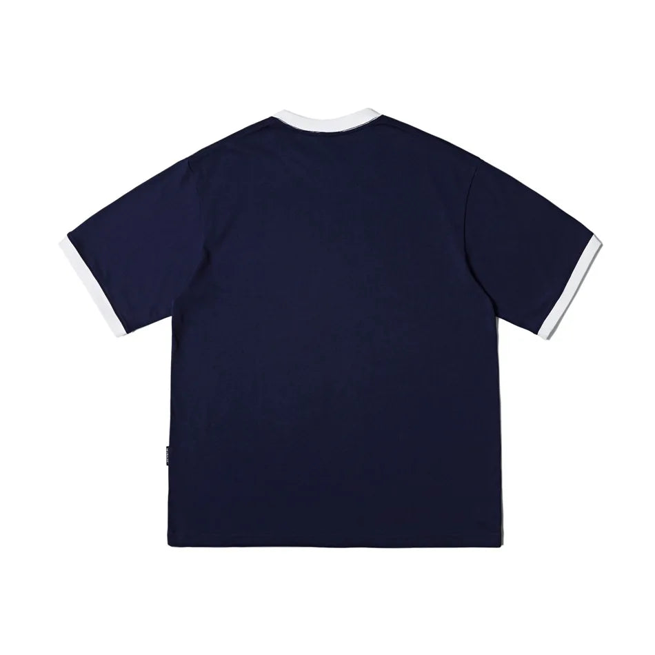 Premium Casual 100% Cotton Tshirt with Ringer Sleeves Oversized Fit and Custom Digital Printing Logo Wholesale Plain Tshirt