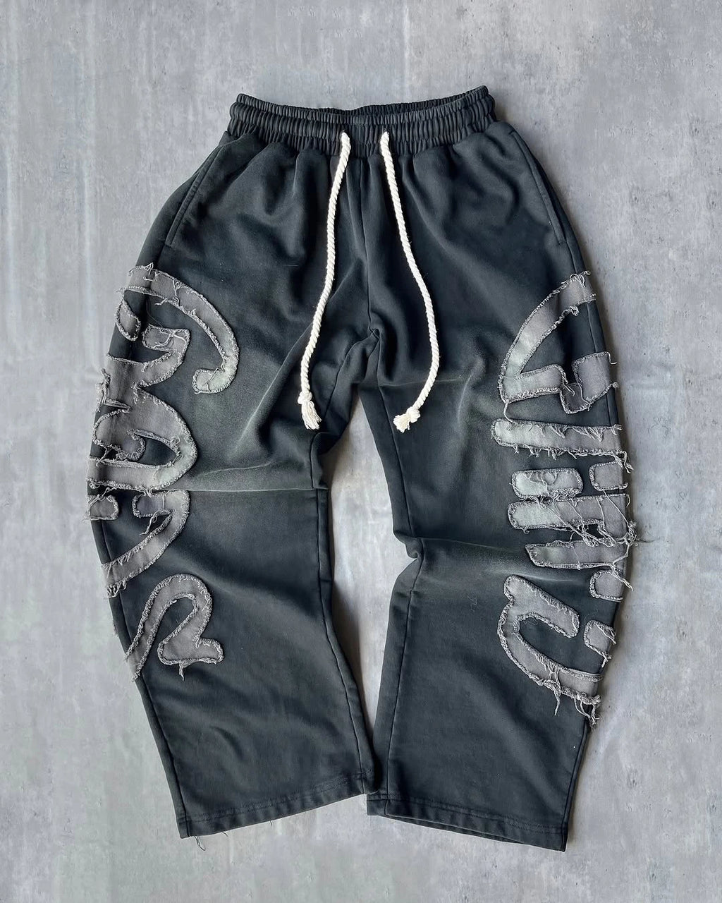 Custom Heavyweight 100% Cotton High Quality Jogger Loose Embroidery Wide Leg Pants Vintage Men Sweatpants