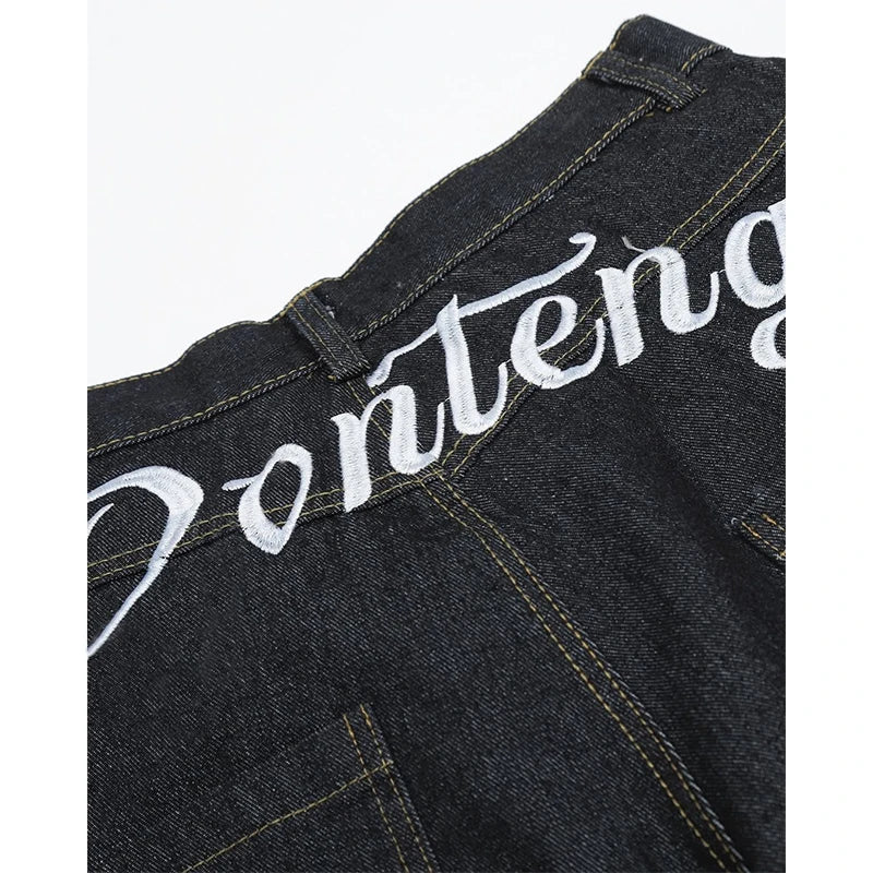 Custom Unisex Designer Denim Jeans Embroidered Mid Rise Light Wash Loose Fit Casual High Quality Streetwear Manufacturer