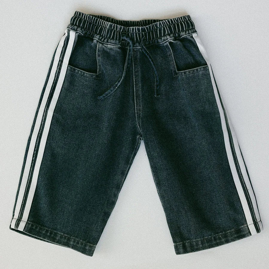 Custom Children's Boys' Denim Straight Jeans Casual Drawstring Closure Regular Fit High Quality Mid Waist Light Wash Solid