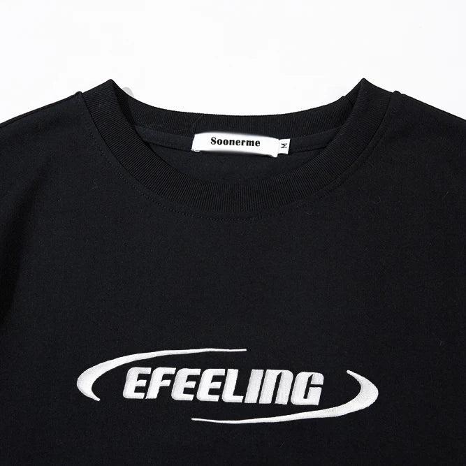 Vintage Y2K Two Tone T Shirt Custom Embroidered Logo Baggy Man Patchwork Tshirt Piping Stitching Customization Streetwear