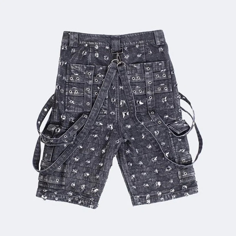 Custom Denim Straight Mid Waist Light Wash Breathable Windproof Jeans Shorts for Men Summer