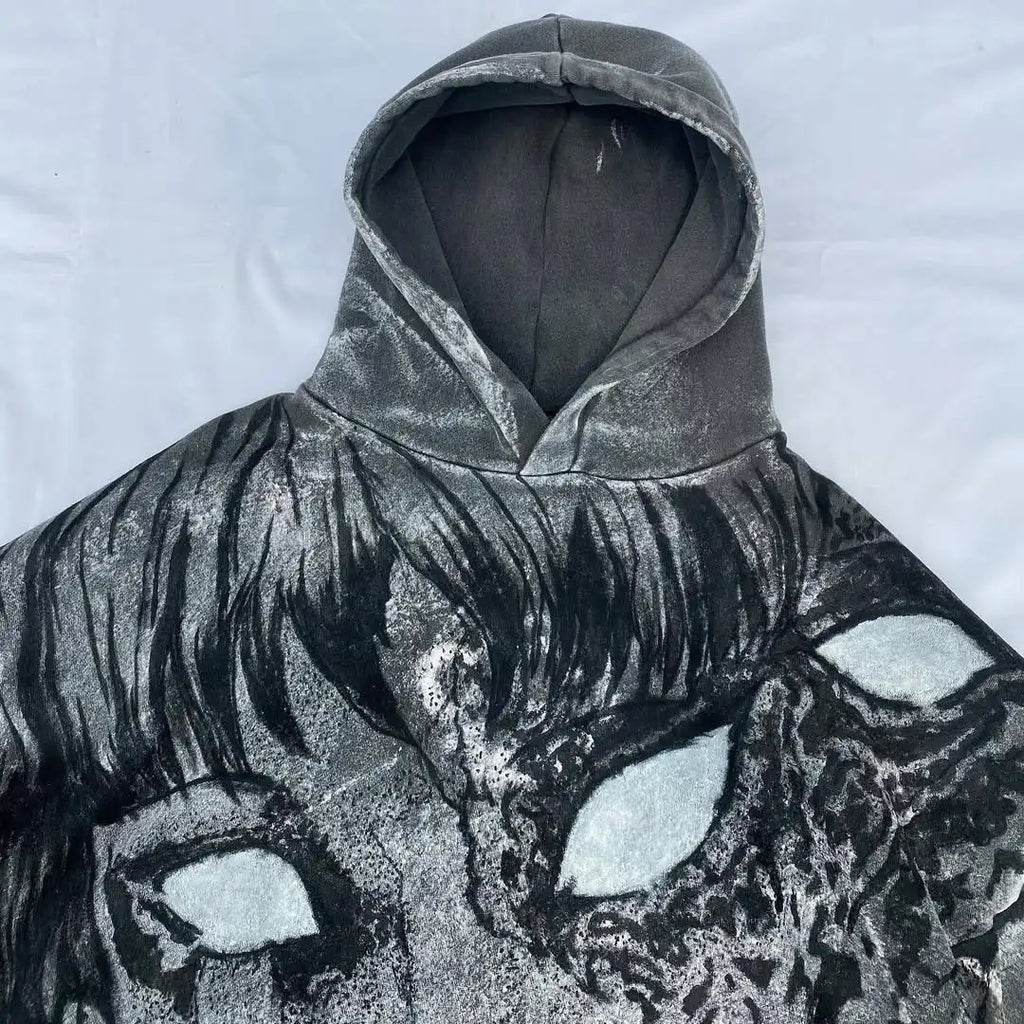 Custom Unisex Acid Wash Vintage Oversized Hoodie Sweatshirt 100% Cotton Autumn Eco-Friendly