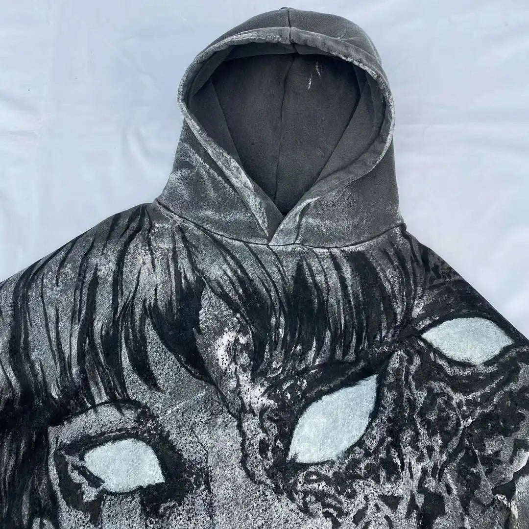Custom Unisex Acid Wash Vintage Oversized Hoodie Sweatshirt 100% Cotton Autumn Eco-Friendly