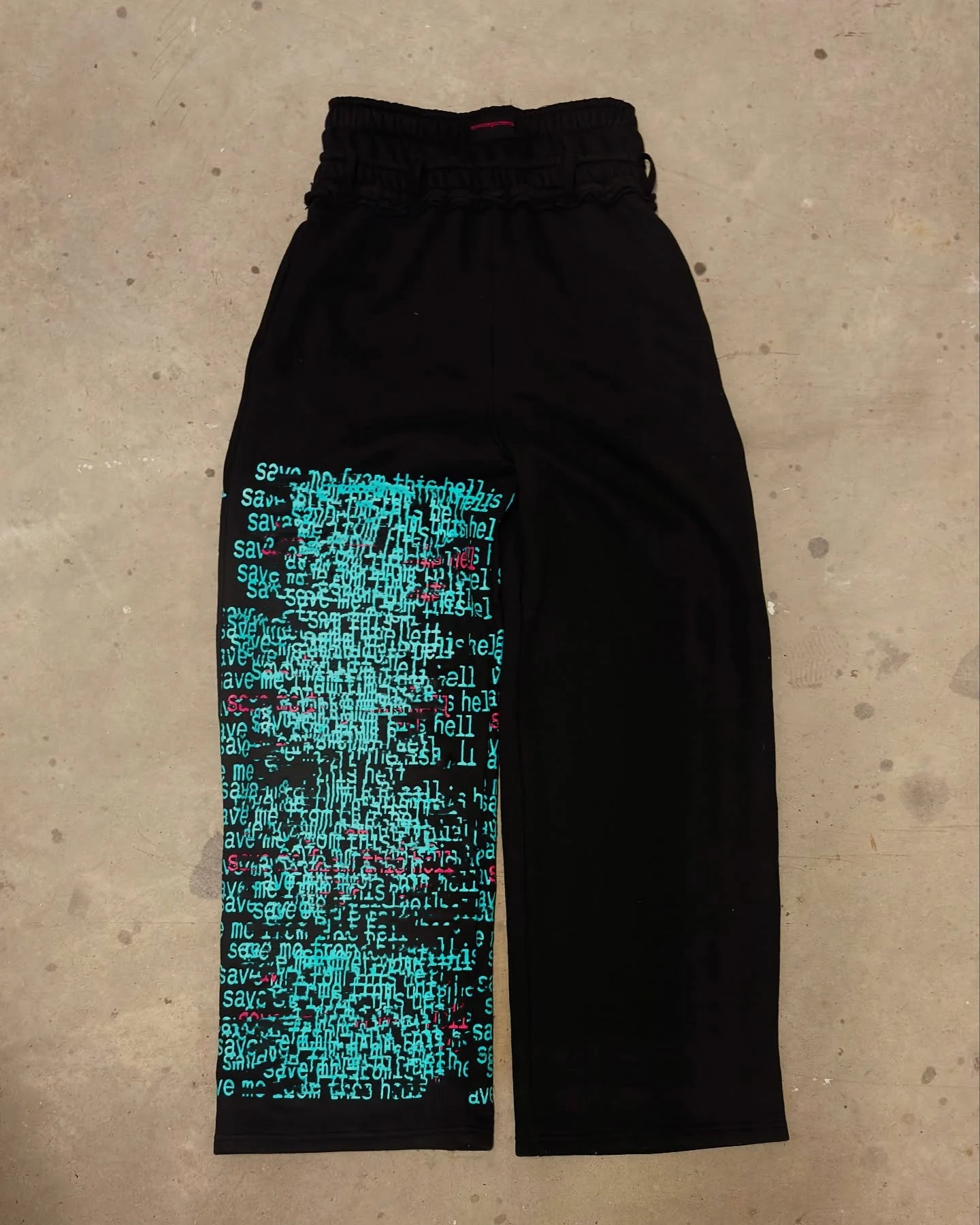 Street Wear Custom Dtg Printed 100% Cotton High Elastic Waist Oversized Wide Leg Baggy Jogger Sweatpants for Men