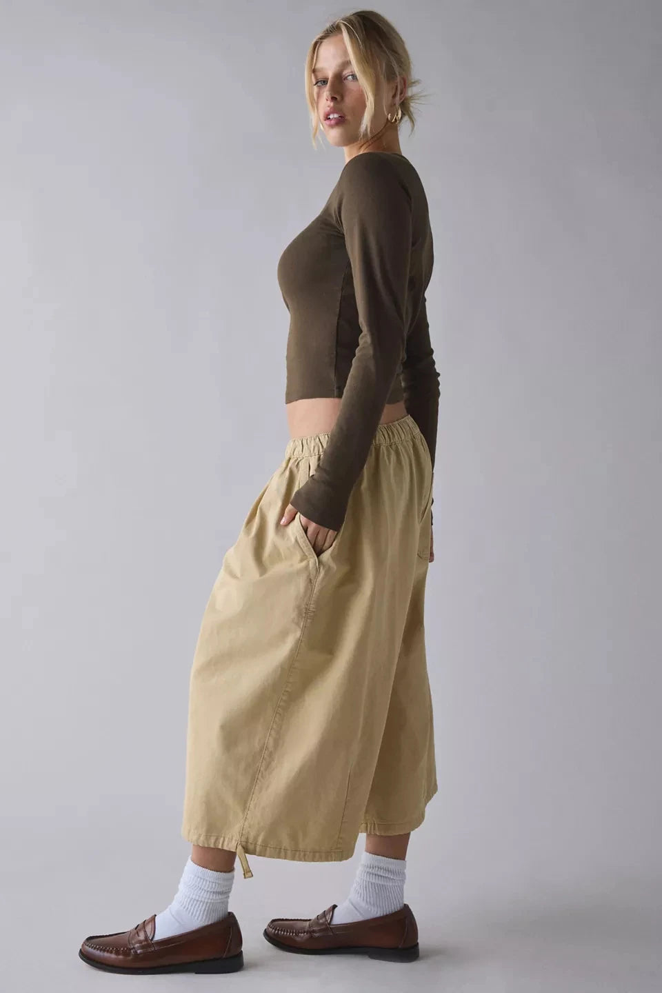 Custom Women's Capri Pants Cropped Baggy Pants Women Casual Long Shorts